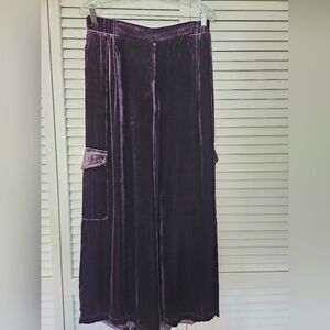 Johnny Was JADE Velvet Trousers in Deep Purple